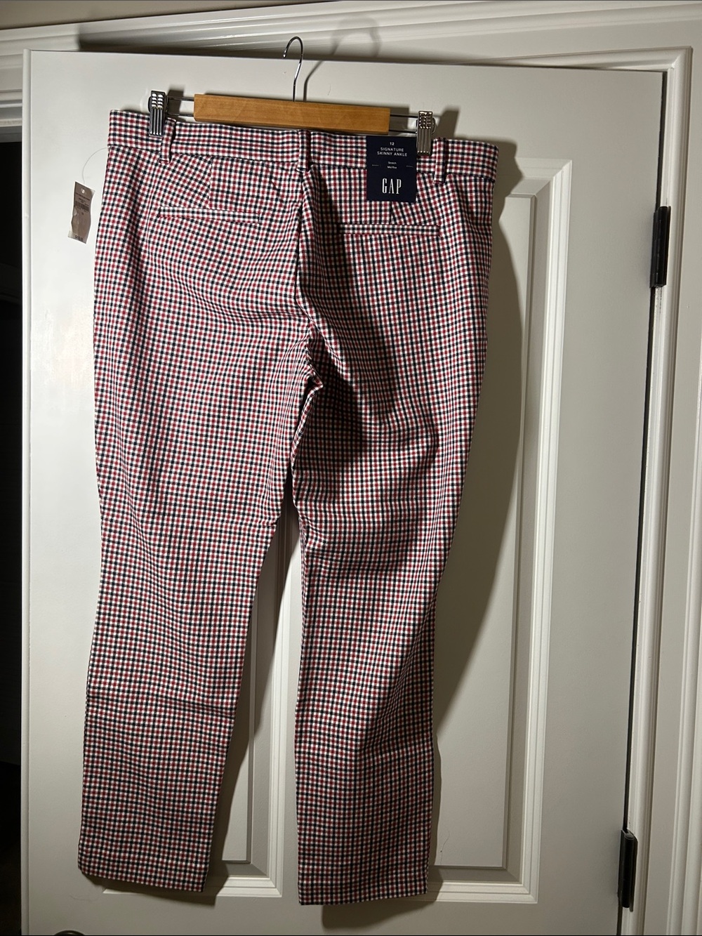 GAP Red and White Gingham Skinny Pants